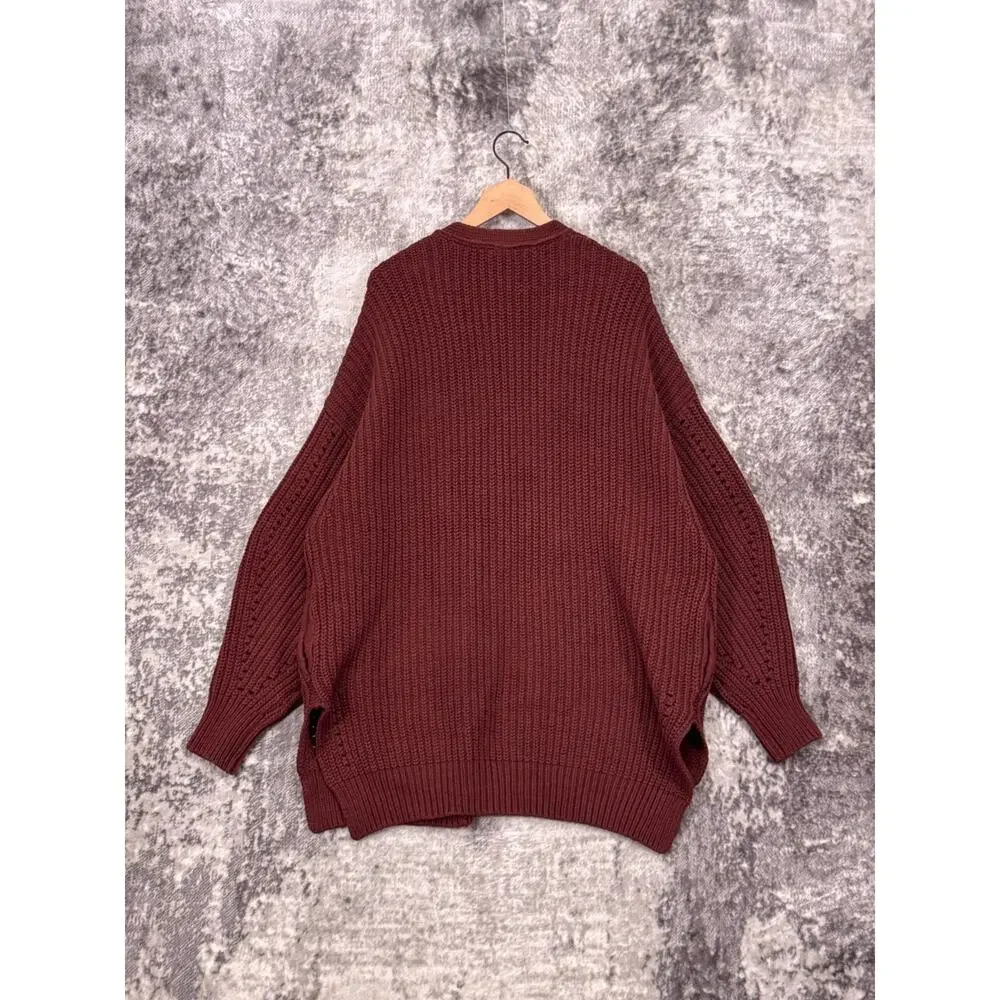 New Free People Nightingale Cardigan Sweater Medium Womens Relaxed Chunky Knit - Picture 3 of 8